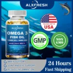 Alxfresh Wild Caught Omega 3 Fish Oil– 120/60 Soft Gels –3600mg High EPA 1300mg DHA 900mg