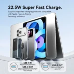 Vention 10000mAh Mini Power Bank 22.5w Portable Charger Built-in USB C Cable - Image 4