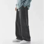 New Men Korean Trendy Brand Casual Jeans Fashion Solid Color Straight Pants - Image 6
