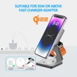 Qi1/Qi2.2 Foldable 3-in-1 Magnetic Wireless Charging Station for iPhone - Image 3