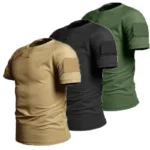 Men Summer Quick Dry Breathable Elastic Military Tactical Shirts Sports Gym T-shirt