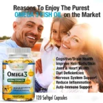 Omega 3 Fish Oil Capsules Support Brain & Nervous System Health, Cardiovascular & Skin Health - Image 3