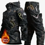 Tactical Waterproof Men Camo Set Soft Shell Fleece Winter Combat Suit