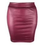 Leather Matte Slim Mini Sexy Fashion PU Hot Short High Waist Skirt - Image 4