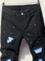 Men's Splash-Ink Patchwork Jeans - Image 4