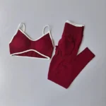 2PCS High Waisted Sports Bra Set with Contrasting Small Suspender Tight - Image 5
