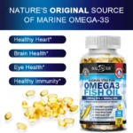 Omega-3 Fish Oil Supplement - with EPA & DHA - Supports Heart and Brain Health Omega 3 Fatty Acids 120 Capsules - Image 2