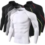 Men Sport T-shirt Quick Dry Bodybuilding Running Shirt Long Sleeve - Image 2