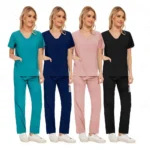 Newest Nursing Clothing Pink Blue Doctor Nurse Uniforms Women Men Scrubs Sets - Image 3