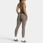 2PCS High Waisted Sports Bra Set with Contrasting Small Suspender Tight - Image 2