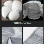 100% Cotton Men Pajama Shorts Summer Solid Elastic Waist Short Pants - Image 3
