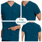 New Lightweight Anti-wrinkle Surgical Uniform Woman Men Medical Nurse Scrub Set - Image 5