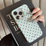 Chic Rose Red Polka Dot Design Lichee Pattern Phone Case For iPhone 17 16 15 14 13 12 11 Pro Max - Image 4