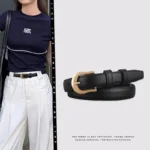 Belt Summer Brown Belt with Fine Matching Western Pants Simple and Versatile Belt - Image 2