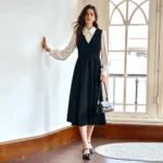 OLrain Elegant Fashion Black Dresses 2026 French Style Office Wear Long Sleeve - Image 4