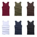 2024 New Men's Pure Cotton Tight Vest Casual Sports Tank Tops Middle-aged Sleeveless - Image 2