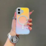 NEW For Iphone 17 Pro Max Laser Color-Changing Matte Phone Case 17Pro Magnetic Cover - Image 2