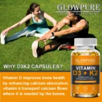 Vitamin D3 K2 Capsule - 20,000 IU Vitamin D3 Promotes Strong Bones, Calcium Absorption, Teeth, Heart - Image 5