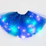 Luminous LED Fluffy Skirt Girls Layered Ballet Dance Pleated Skirt Tulle Light Up Short Dress - Image 6