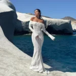 Suninheart White Evening Dresses for Events Red Long Sleeve Dress Gown - Image 3