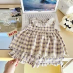 Two-Piece Set Sleeveless Princess Dress with Floral Print, Summer Thin Outfit - Image 3