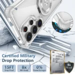 Rotating Magnetic Folding Stand Transparent Phone Case for Samsung - Image 5