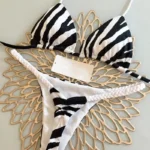 New Women's Bikini Split Print Swimwear Fashion G-string Beach Holiday - Image 3