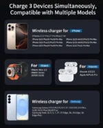 Qi1/Qi2.2 Foldable 3-in-1 Magnetic Wireless Charging Station for iPhone - Image 2