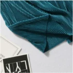 Women Fashion Summer Wide Leg Pants Pleated Ice Silk Trousers - Image 5
