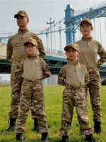 Boys Tactical Uniform Hunting Clothing Sets Children Airsoft Camouflage Suits - Image 2