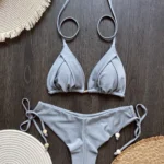 2025 New Sexy Triangle Bathing Suit for Women Brazilian Bikinis Halter Swimwear Set