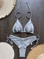 2025 New Sexy Triangle Bathing Suit for Women Brazilian Bikinis Halter Swimwear Set