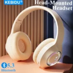 KEBIDU Bluetooth Gaming Headsets RGB Foldable Headset HiFi Stereo Noise Reduction Wireless
