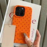 Chic Rose Red Polka Dot Design Lichee Pattern Phone Case For iPhone 17 16 15 14 13 12 11 Pro Max