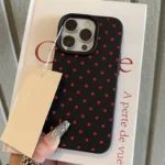Chic Rose Red Polka Dot Design Lichee Pattern Phone Case For iPhone 17 16 15 14 13 12 11 Pro Max - Image 2