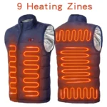 9 Heated Vest Zones Electric Heated Jackets Men Women Sportswear Heated Coat - Image 6