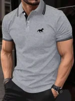 New Men's T-shirt Classic Short sleeved Polo Shirt - Image 2