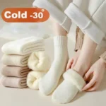 3 Pairs Women Socks Wool  Winter Warm Snow Markron Color Thick Plush Hairy Floor Sleep Socks