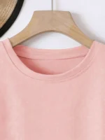 Women's Short-Sleeve Elastic Crew Neck T-Shirt Spring/Summer Casual Fashion - Image 3