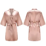 Women's Pure Short Silky Robes Bridesmaid Bride Party Satin Robes Sleepwear - Image 5