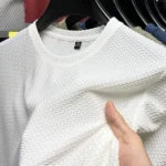 Men's Short Sleeve Mesh Bamboo Ice Silk T-shirt - Image 3