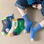 GreenC Summer Calf Socks 5 Pairs Children's Socks Boys Spring Cotton Socks - Image 5