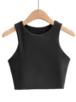 2023 Summer Fashion Women Sexy Slim Tops O-neck Sleeveless - Image 4