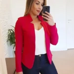 Women's Thin White Blazer Summer Autumn Slim Fit Long Sleeve Coat Tops Black Ladies Fashion Outwear - Image 3