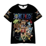 Kids One Piece Sports T-Shirt Summer Luffy Red Hawk Print Breathable Short Sleeve
