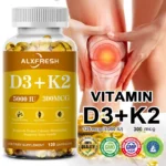 Alxfresh Vitamin D3+K2 Capsules for Immune, Joints, Muscles and Bones Support