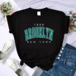 Vintage 1898 Brooklyn New York Womens T-Shirts Oversize American Short Sleeve - Image 6