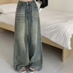 Y2K Loose Straight Leg Jeans Women Trousers Baggy Wide Fit Casual High Waist Retro - Image 5