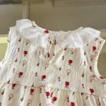 Two-Piece Set Sleeveless Princess Dress with Floral Print, Summer Thin Outfit - Image 6