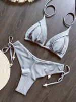 2025 New Sexy Triangle Bathing Suit for Women Brazilian Bikinis Halter Swimwear Set - Image 3